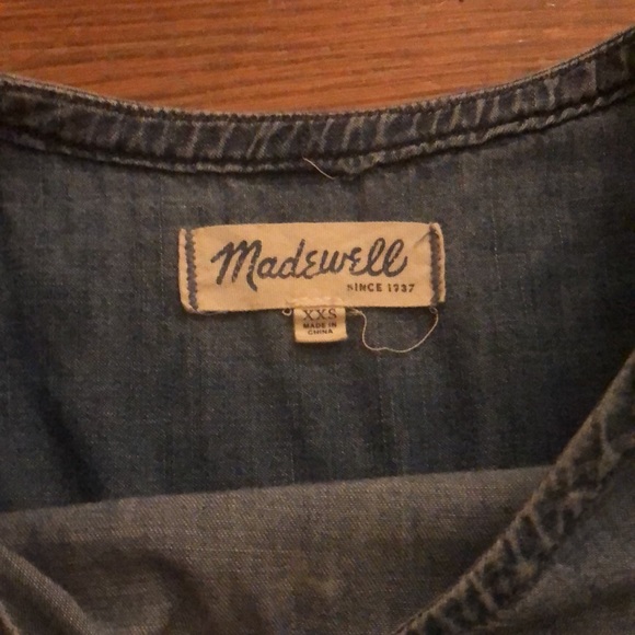 3 for $10 🌺 Madewell Chambray 100% Cotton Short Sleeve Pocket Tee - XXS - Picture 2 of 7